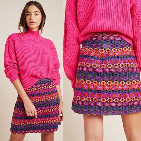 Anthropologie Dresses & Skirts - Anthropologie | NWT Ellen Embroidered Mini Skirt